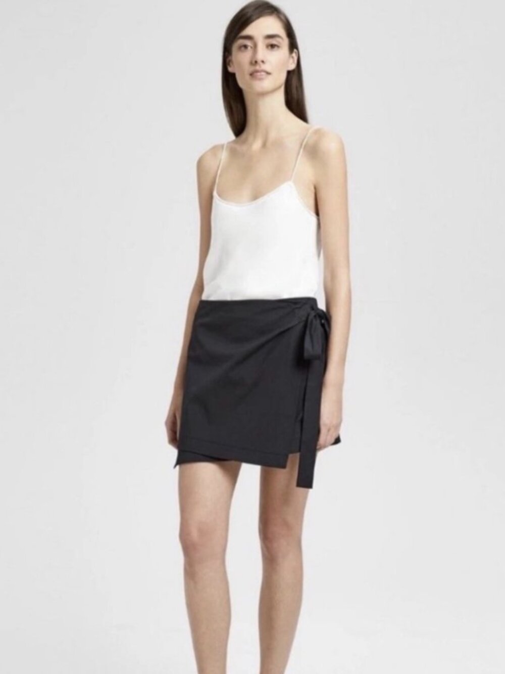 Theory Black Wrap Mini Skirt NWOT (00)